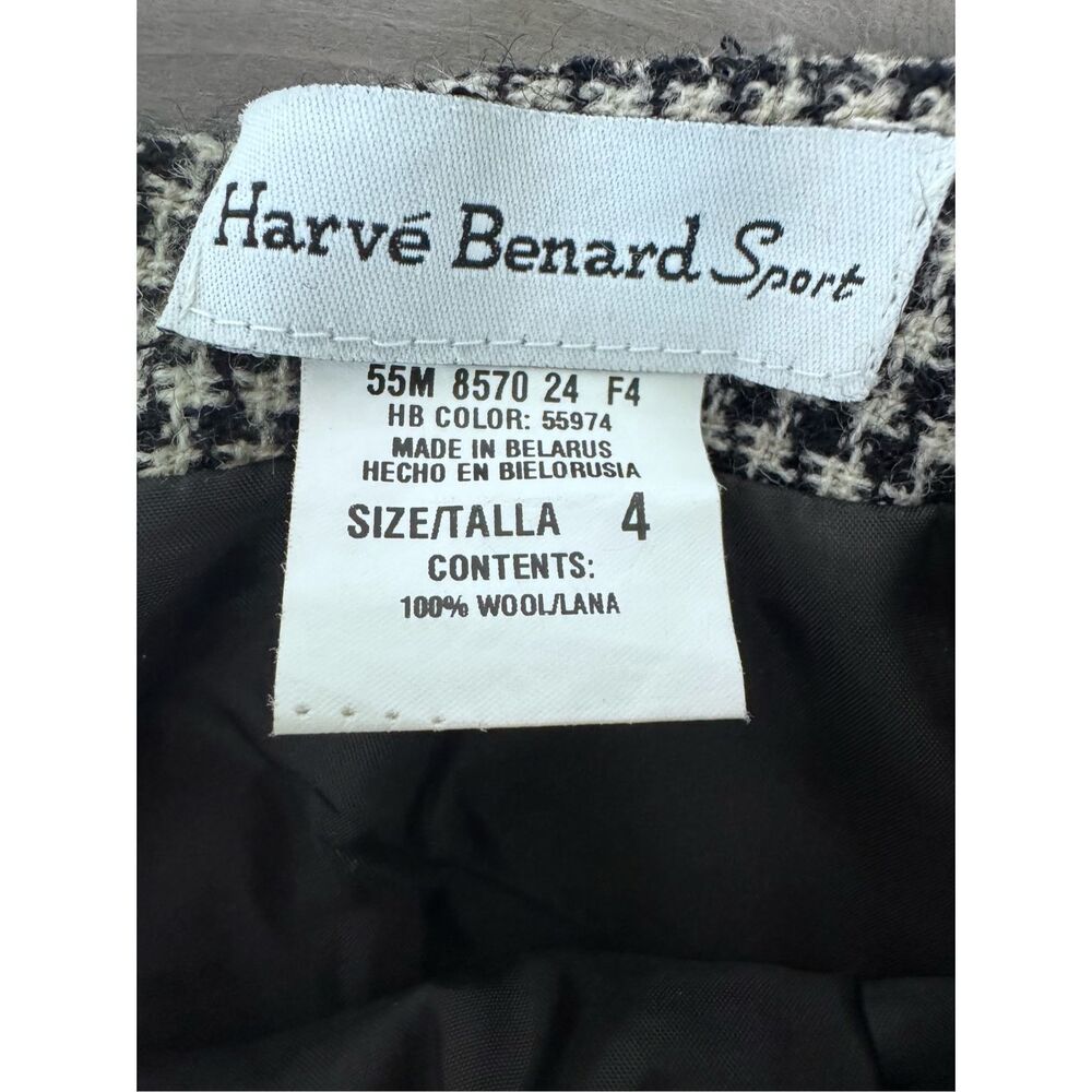 100% Wool Houndstooth Long Fringe Black White Skirt Size 4 - Picture 4 of 8